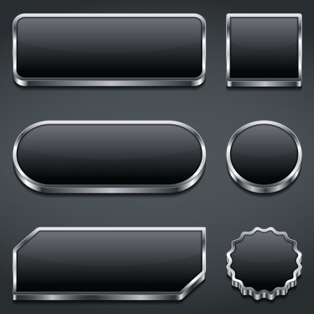 Set of blank dark buttonsのイラスト素材
