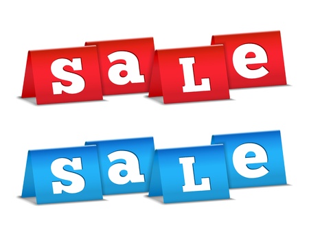 Red and blue sale bannersのイラスト素材