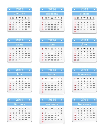 2014 Calendar on white backgroundのイラスト素材