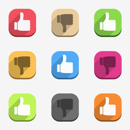 Thumbs up and thumbs down iconsのイラスト素材