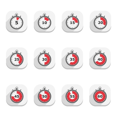 Stopwatch icons, flat designのイラスト素材