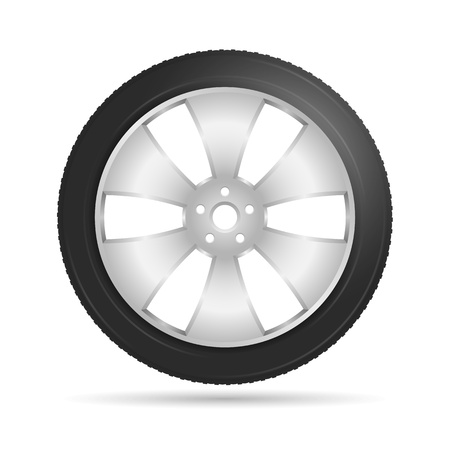 Car wheel on white background,のイラスト素材