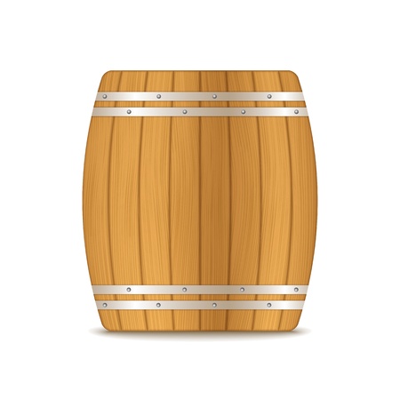Wooden barrel on white background,のイラスト素材