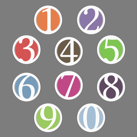 Set of circles with numbers, vector eps10 illustrationのイラスト素材