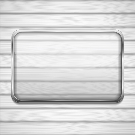 Transparent glass frame on white wood.のイラスト素材