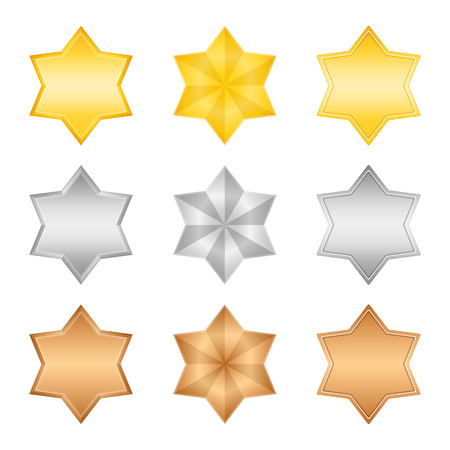 Golden, silver and bronze starsのイラスト素材