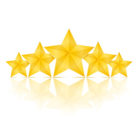 Five golden stars with reflectionのイラスト素材