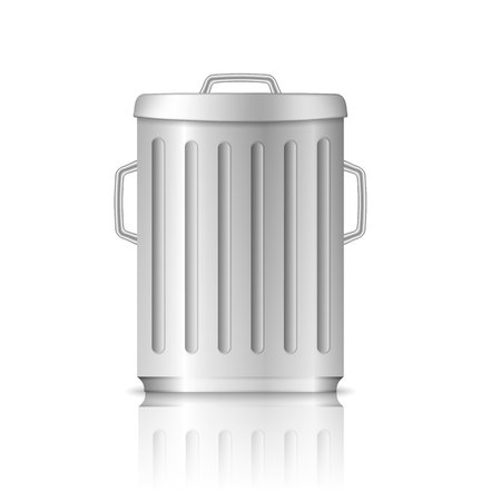 Trash can with lid on white backgroundのイラスト素材