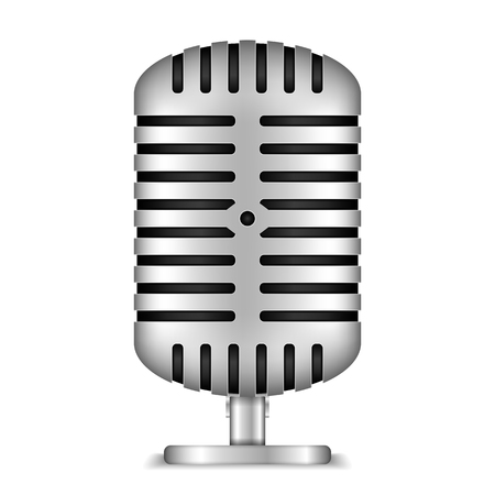 Retro microphone on white backgroundのイラスト素材