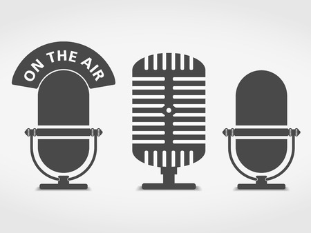 Microphone icons setのイラスト素材
