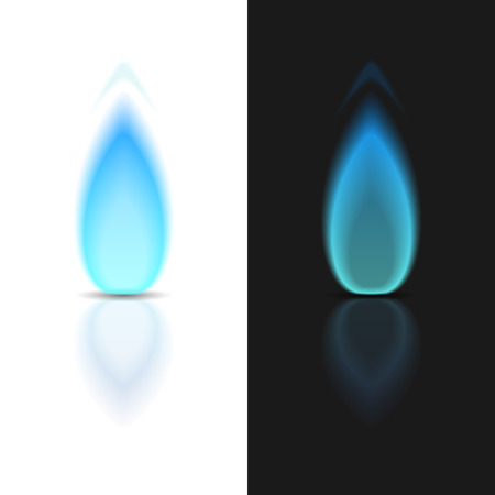 Gas flame on dark and white backgroundsのイラスト素材