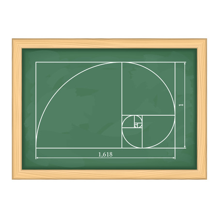 Illustration of a golden proportion on blackboardのイラスト素材