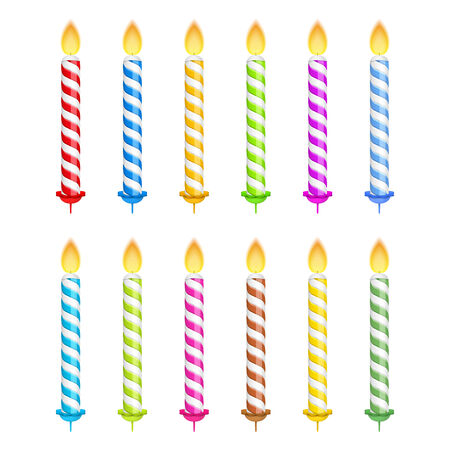 Birthday candles set isolated on white backgroundのイラスト素材