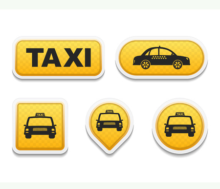 Taxi icons and buttons setのイラスト素材