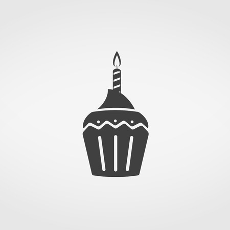 Birthday cupcake iconのイラスト素材