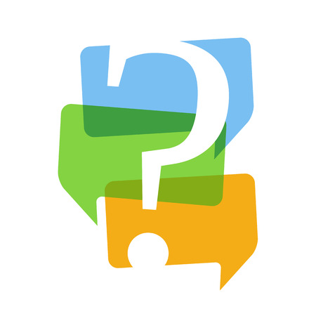 Speech bubbles with question markのイラスト素材