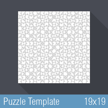 Square jigsaw puzzle template 19x19 piecesのイラスト素材