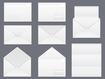 Envelopes and blank white paperのイラスト素材