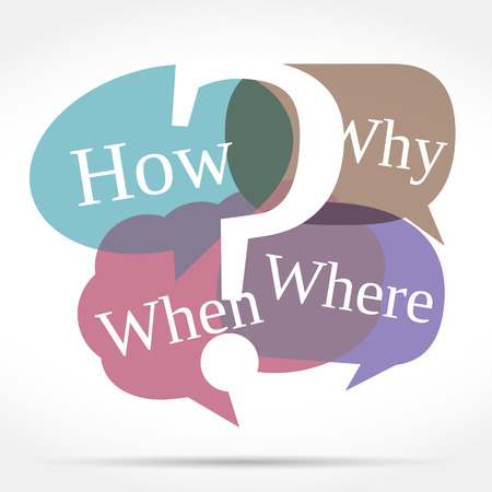 Different questions with speech bubblesのイラスト素材
