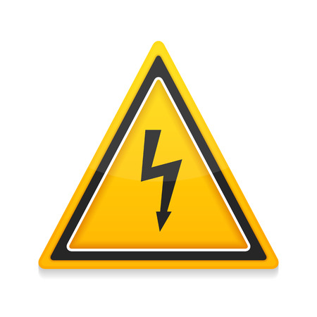 High voltage icon on white backgroundのイラスト素材