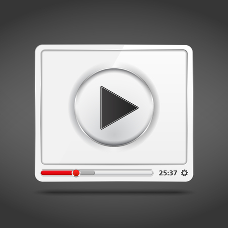 White video player iconのイラスト素材