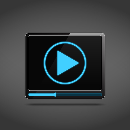 Video player icon with play button and progress barのイラスト素材