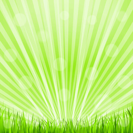 Abstract green background with grass, vector illustrationのイラスト素材
