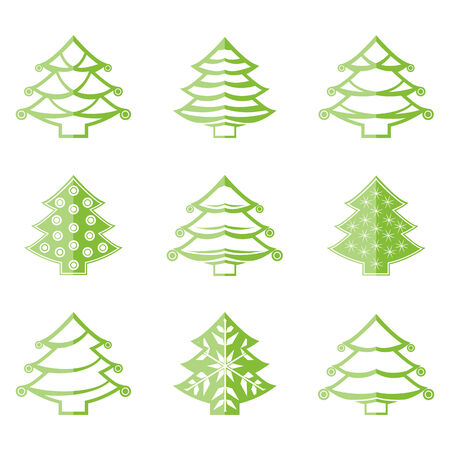 Christmas tree iconsのイラスト素材