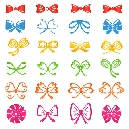 Colored bows iconsのイラスト素材