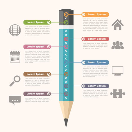 Education infographics with pencilのイラスト素材