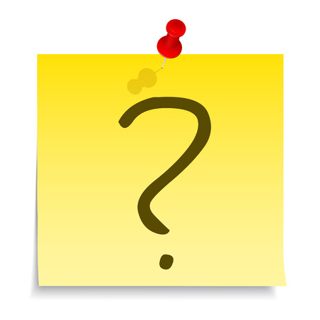 Question mark on yellow sticky noteのイラスト素材