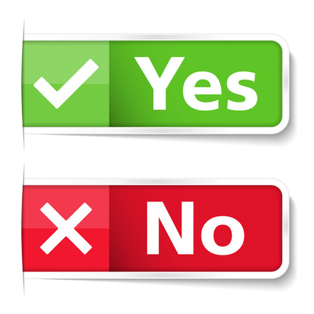 Tabs with yes and no words, vector eps10 illustrationのイラスト素材