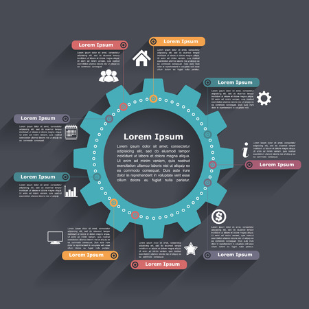 Circle infographics with gearのイラスト素材
