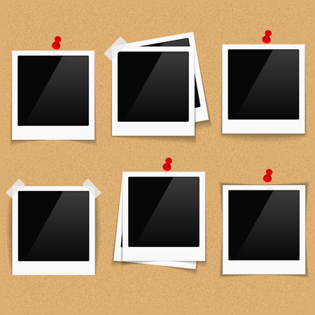 Photo frames on bulletin boardのイラスト素材