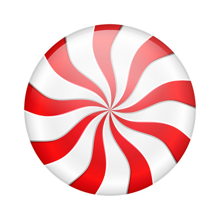 Round peppermint candy on white backgroundのイラスト素材