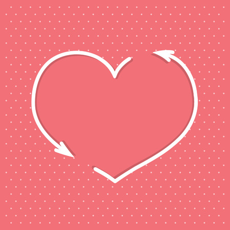 Heart with arrows on pink backgroundのイラスト素材