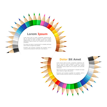 Banners with colored pencilsのイラスト素材