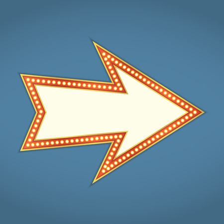 Arrow with retro lightsのイラスト素材