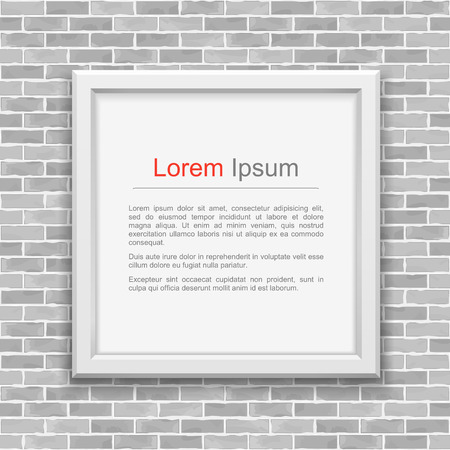 Square frame on brick wall, vector  illustrationのイラスト素材