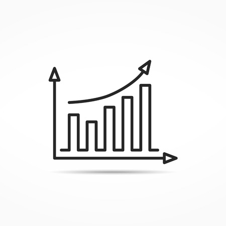 Bar Graph minimal line iconのイラスト素材