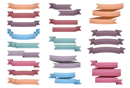 Ribbons, one, two and three lines for your textのイラスト素材