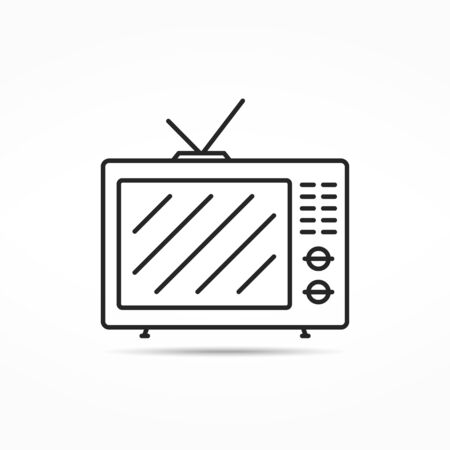 Retro TV minimal line iconのイラスト素材