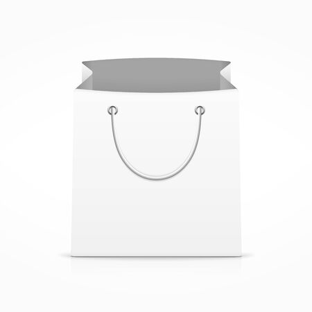 Empty white shopping bag with handlesのイラスト素材