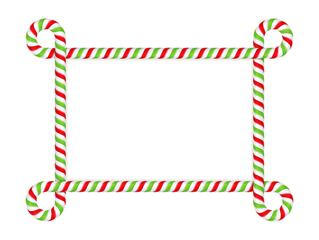Frame made of candy caneのイラスト素材