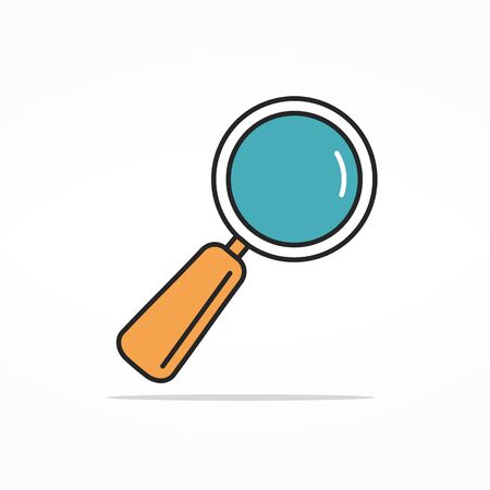 Magnifying glass flat line iconのイラスト素材