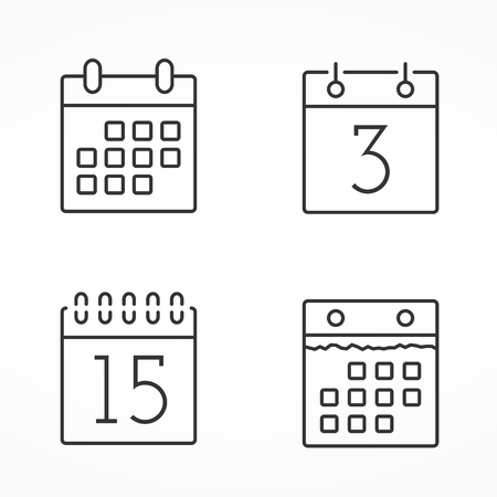 Four calendar line iconsのイラスト素材
