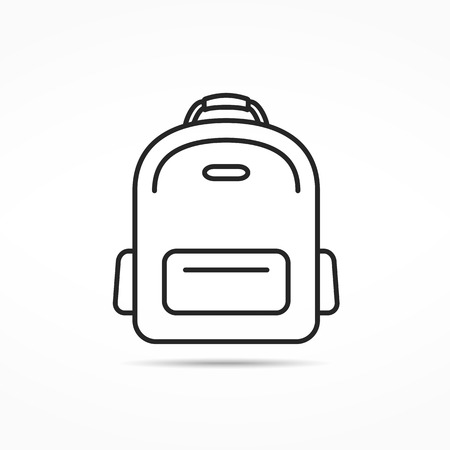 Simple school bag line iconのイラスト素材