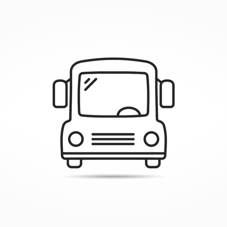 School bus line iconのイラスト素材