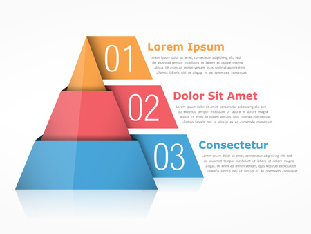 Pyramid chart with three segmentsのイラスト素材