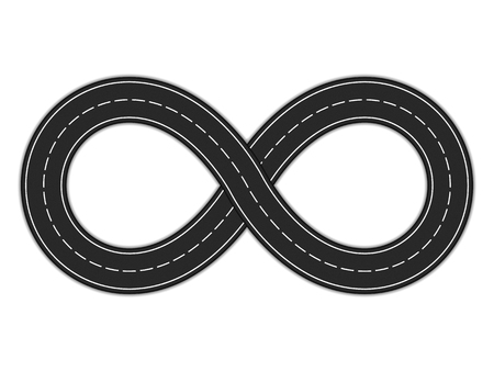 Road infiinty on white backgroundのイラスト素材